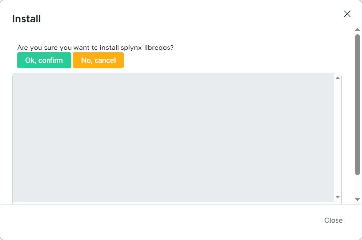 Install confirmation dialog