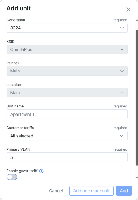Add unit window