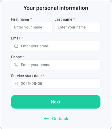 Personal information form