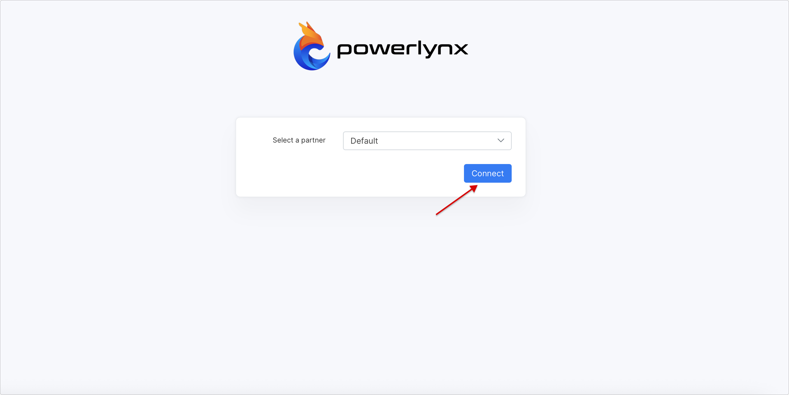 Connect button under the Select a partner field