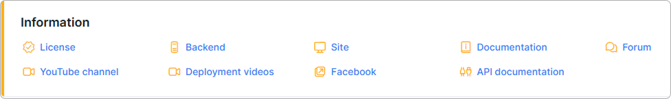 Information menu
