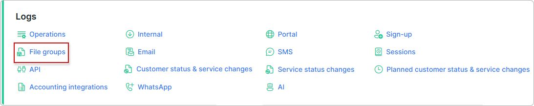File groups navigation link