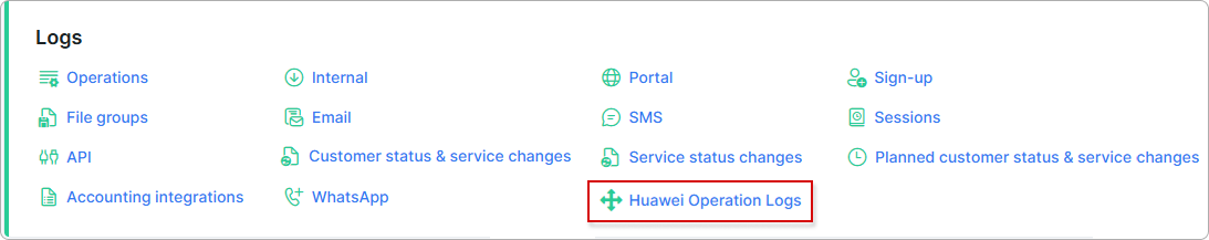Huawei Operation Logs link