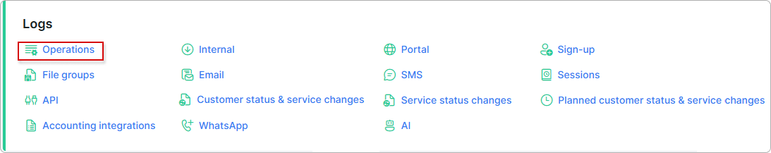 Operations navigation link