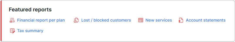 Lost / blocked customers navigation link