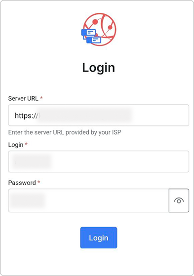 Login page for the Splynx Field Service app