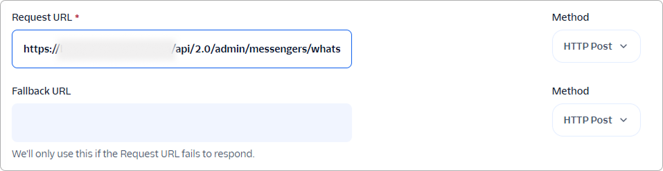 Twilio URLs settings