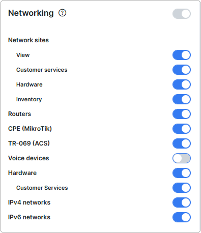 Networking card with its feature toggles