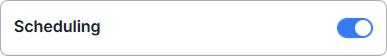 Scheduling card with its module toggle