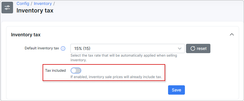 Tax included is disabled