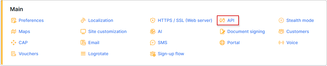 API navigation link