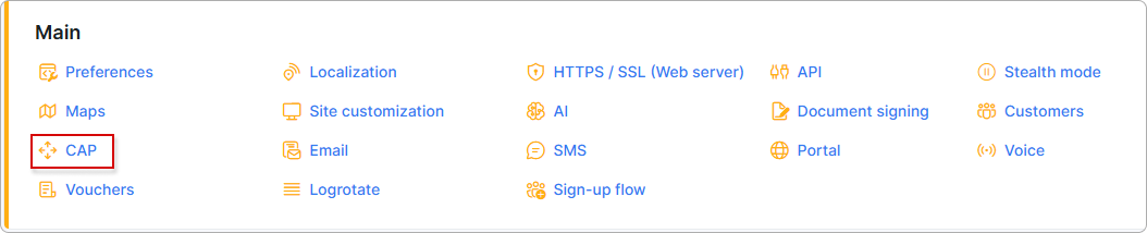 CAP navigation link