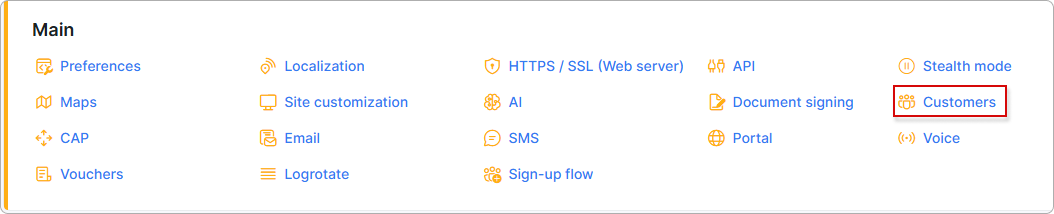 Customers navigation link