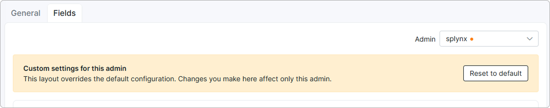 Reset to default button
