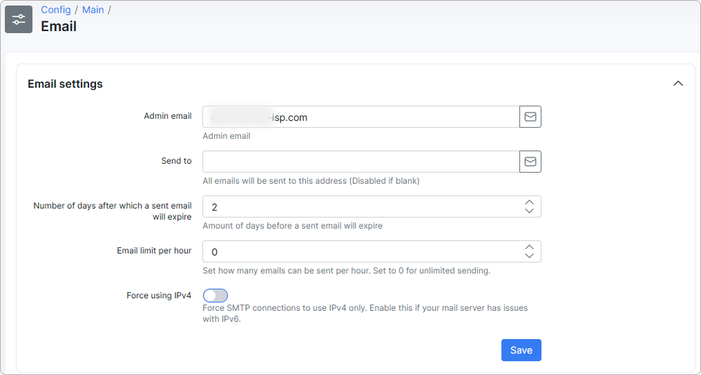 Email settings
