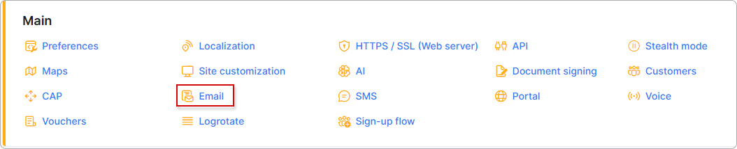 Email navigation link