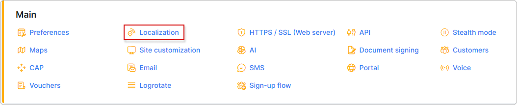 Localization navigation link