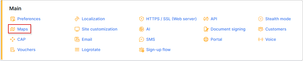 Maps navigation link