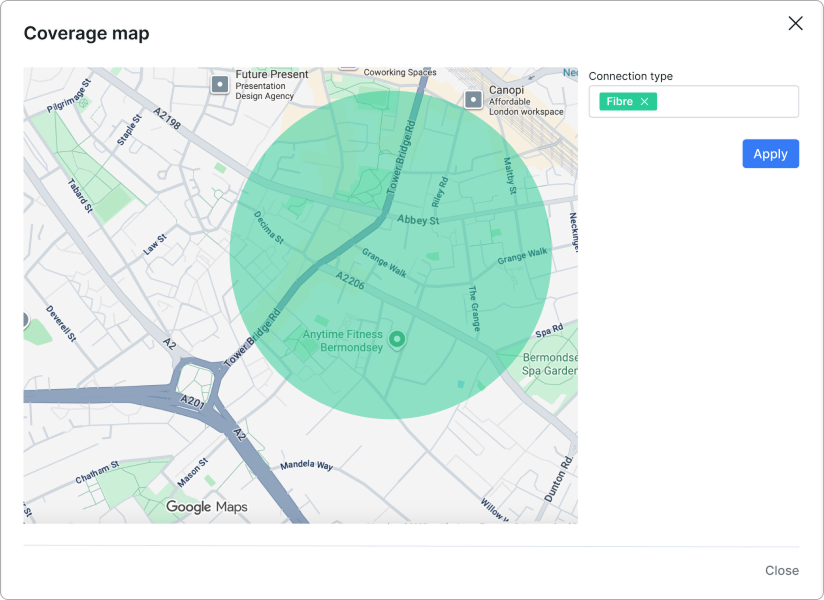 Map dialog