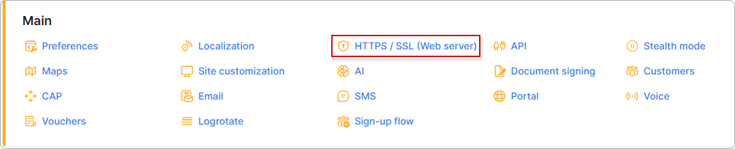 HTTPS/SSL navigation link