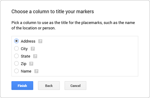 Selected columns to title markers