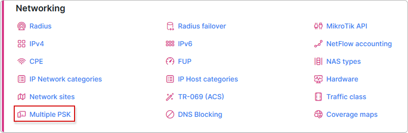 Multiple PSK navigation link