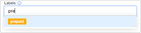 Typing label name