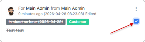 To-do task marked as completed