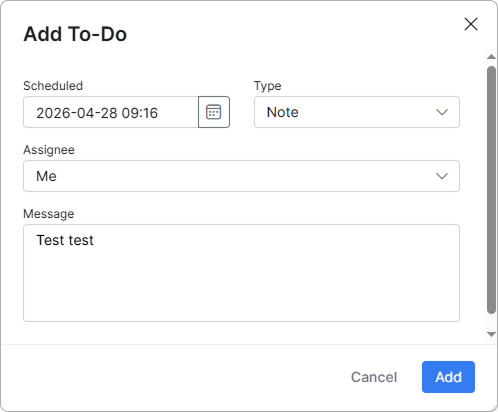 Creating a to-do task with a scheduled date