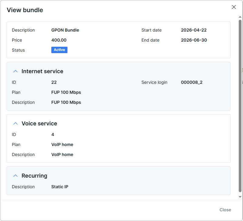 Bundle details in a new window