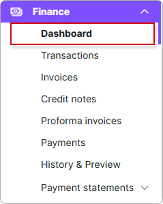 Dahsboard menu link