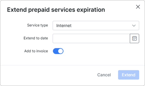 Extend expiration dialog