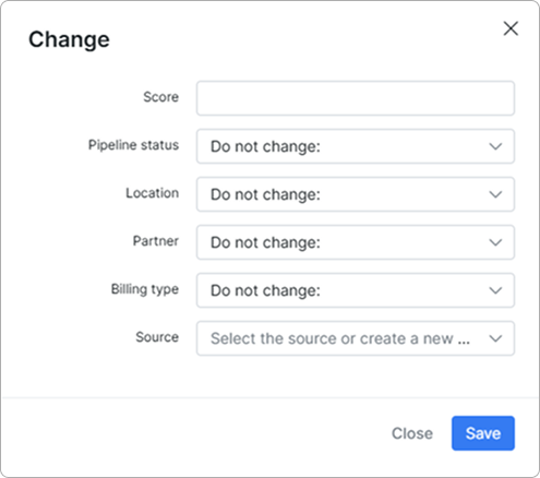 Parameters to be changed