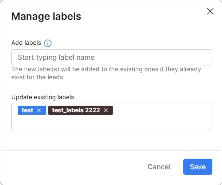 Manage labels