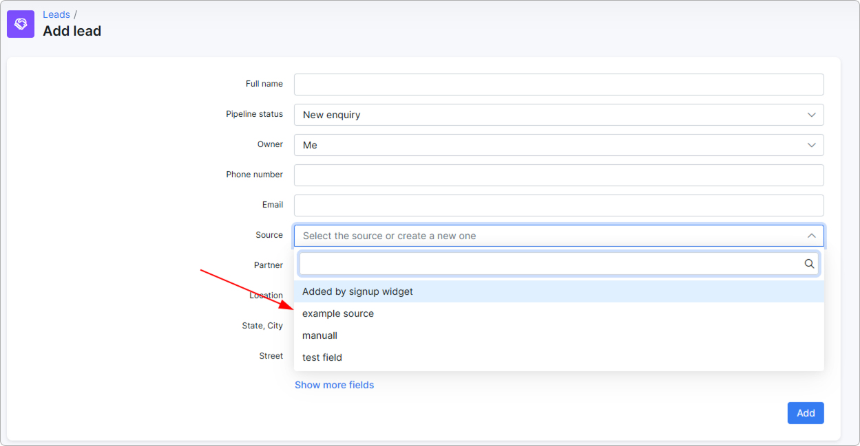 Source option