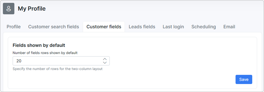 Default fields