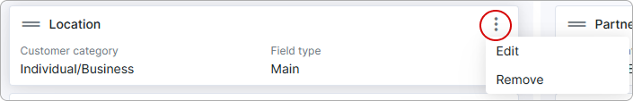 Modifying menu for a field