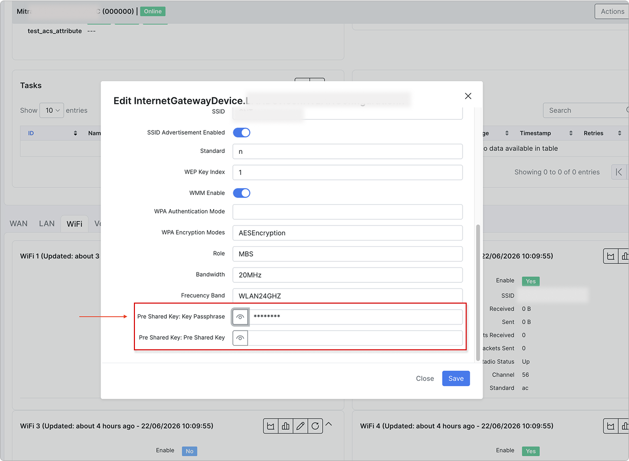 Fields for changing passwords