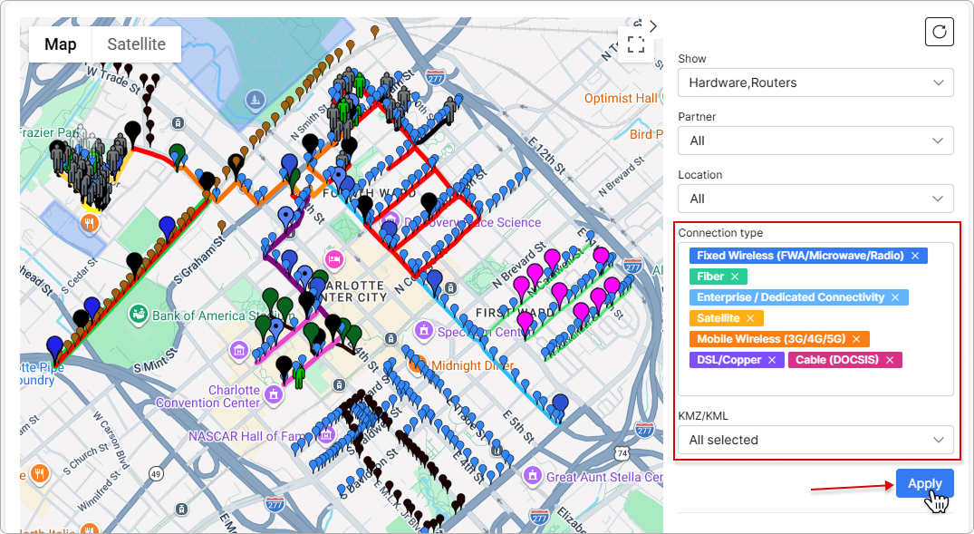 Coverage map