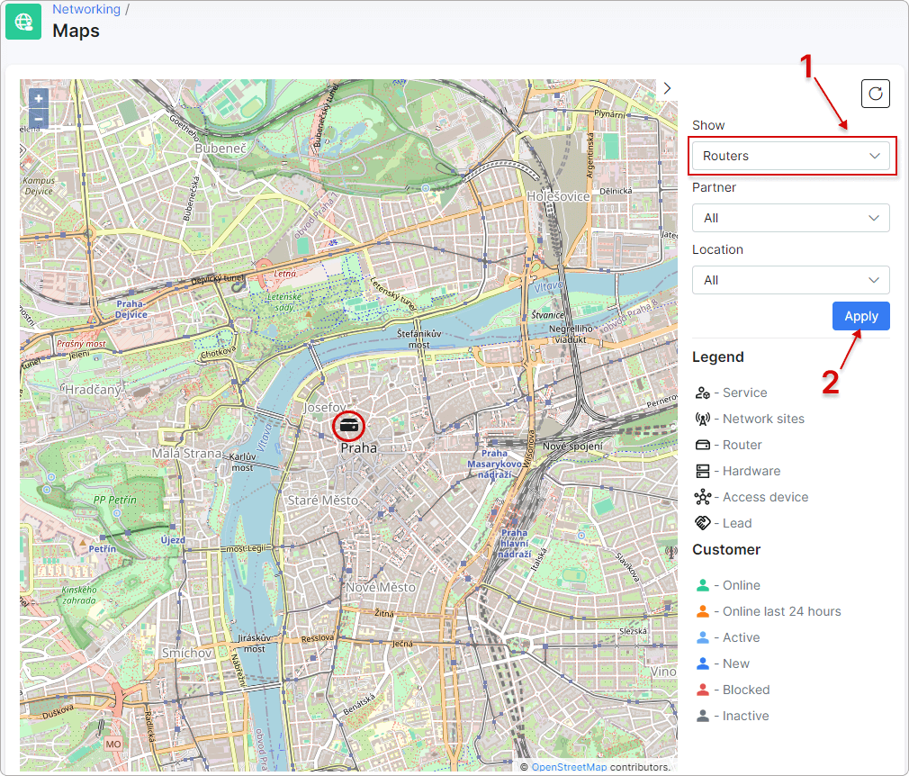 How to apply the map filter