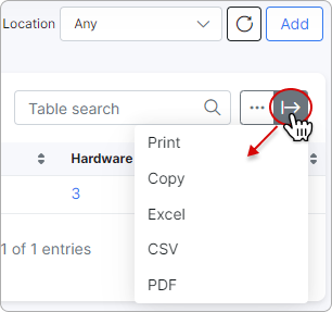 Export table content