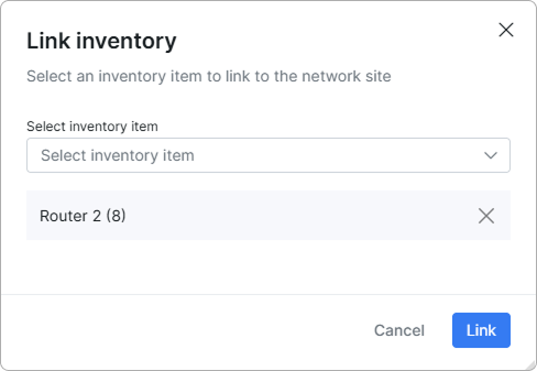 Link inventory to a network site