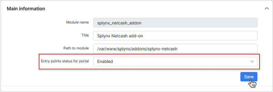 Main information section
