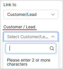 Filtering by Customer/Lead