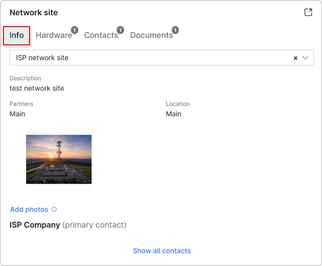 Info tab