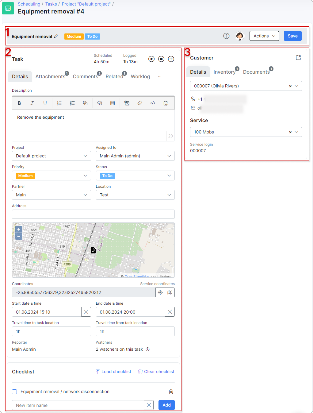 Task page structure