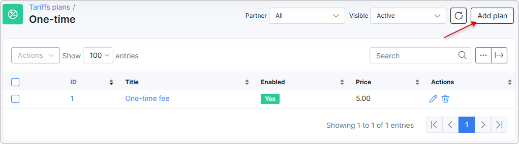 Add plan button