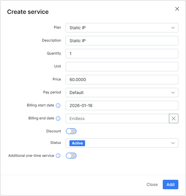 Service form
