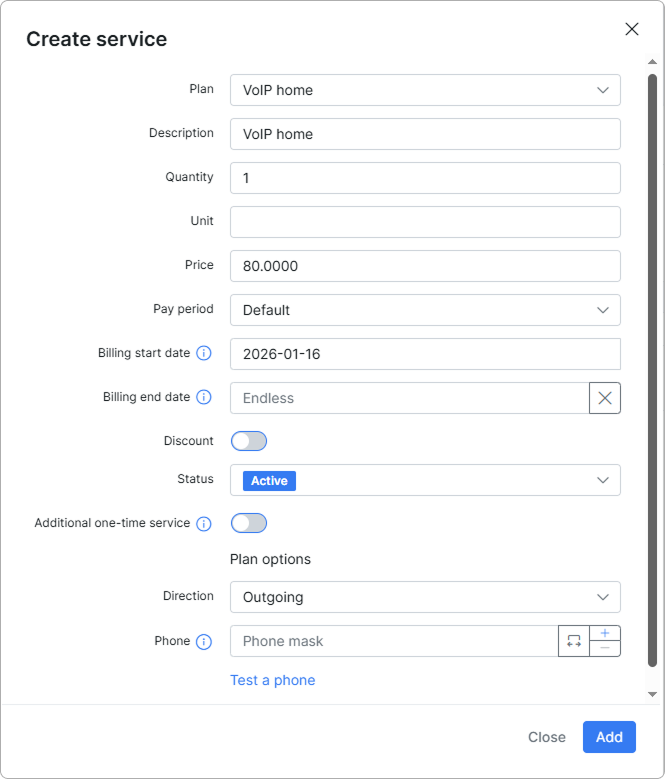 Service form