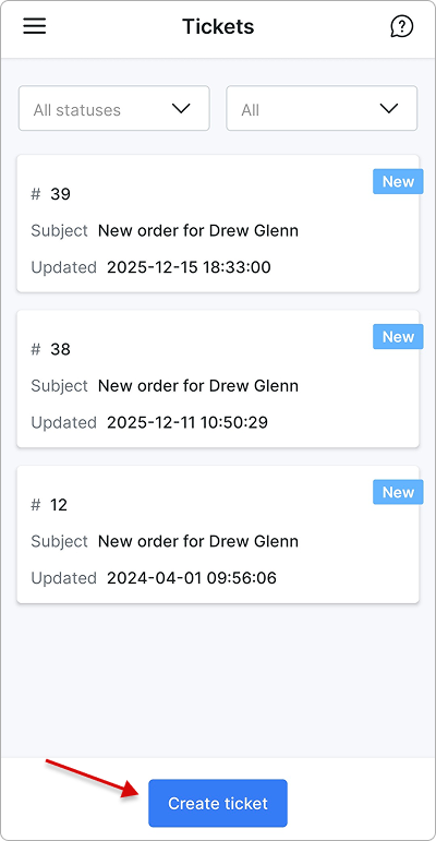 Tickets mobile app